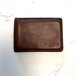 Coach Dark Brown Leather Card Holder